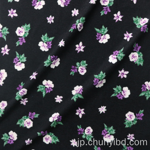 夏のTシャツ/ドレス印刷された2つのサイドピーチシングルジャージーファブリックに適した小さな美しいフラワーパターン